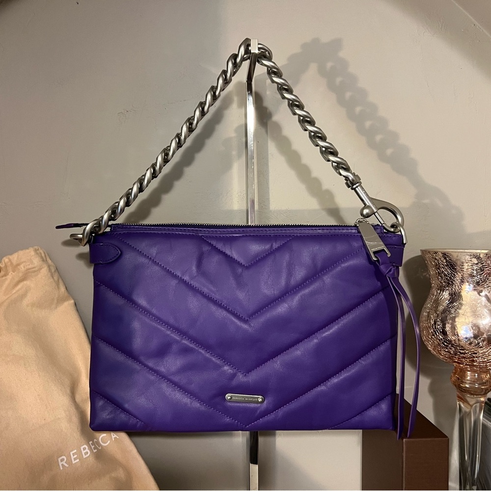 NWT Rebecca Minkoff purple leather purse w/ dust bag!